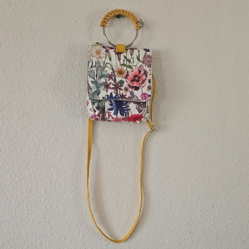 Carlos by Carlos Santana Floral Purse with Yellow Strap